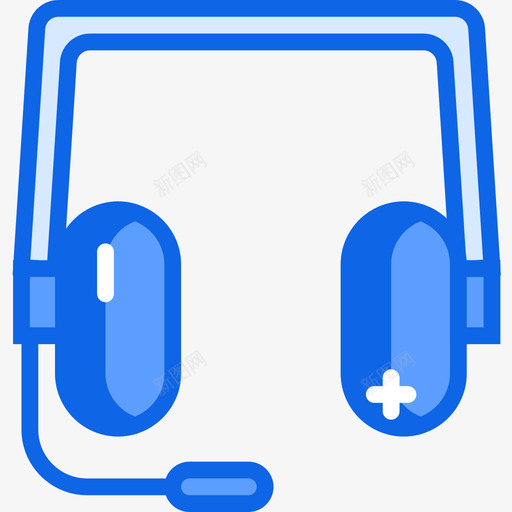 耳机游戏55蓝色图标svg_新图网 https://ixintu.com 游戏55 耳机 蓝色