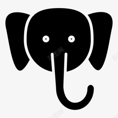 大象动物脸图标图标