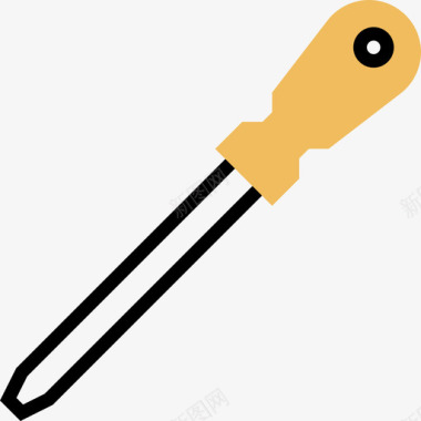 螺丝刀施工工具14黄阴影图标图标