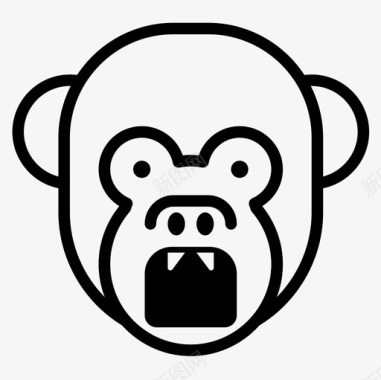 猴子动物44直系图标图标