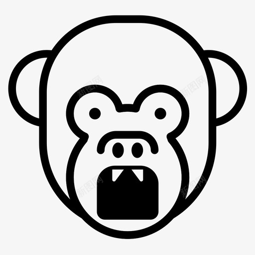 猴子动物44直系图标svg_新图网 https://ixintu.com 动物 猴子 直系