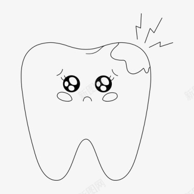 坏牙龋齿牙齿护理图标图标