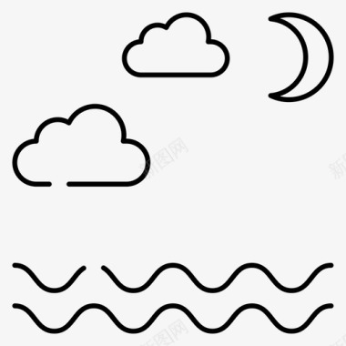 云气候月亮图标图标