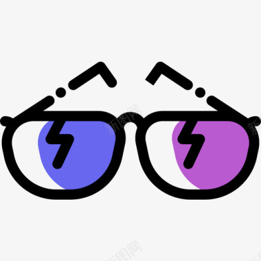 眼镜摇滚6颜色省略图标图标