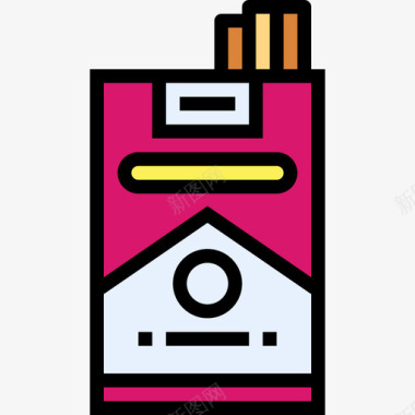 香烟卡拉OK3线性颜色图标图标