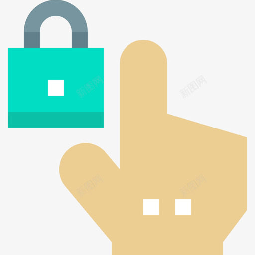 锁手势2平的图标svg_新图网 https://ixintu.com 平的 手势2 锁