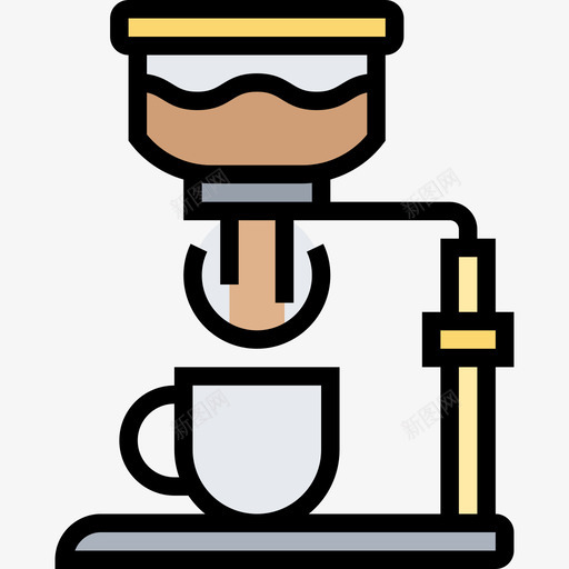 咖啡机咖啡57线性颜色图标svg_新图网 https://ixintu.com 咖啡57 咖啡机 线性颜色