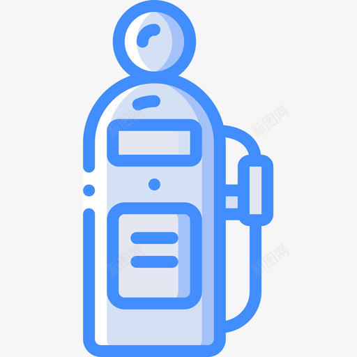 加油站五十年代4号蓝色图标svg_新图网 https://ixintu.com 五十年代4号 加油站 蓝色