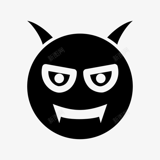 恶魔表情符号图标svg_新图网 https://ixintu.com 恶魔 符号 表情