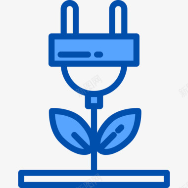 插头能源生态4蓝色图标图标