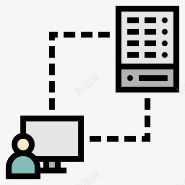 服务器软件开发3线颜色图标图标