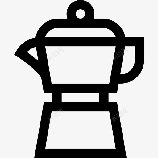 水壶咖啡店直列式图标svg_新图网 https://ixintu.com 列式 咖啡店 水壶 直列
