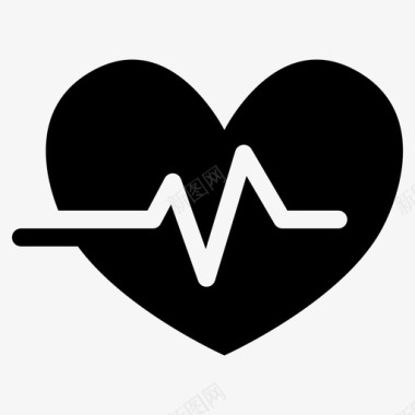 心电图健康心脏图标图标