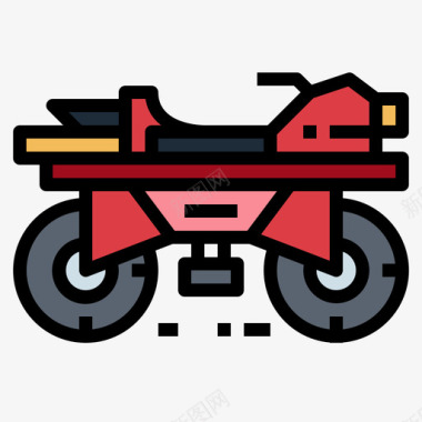四轮摩托车7线性颜色图标图标