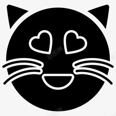 欢乐猫脸表情符号情感图标图标