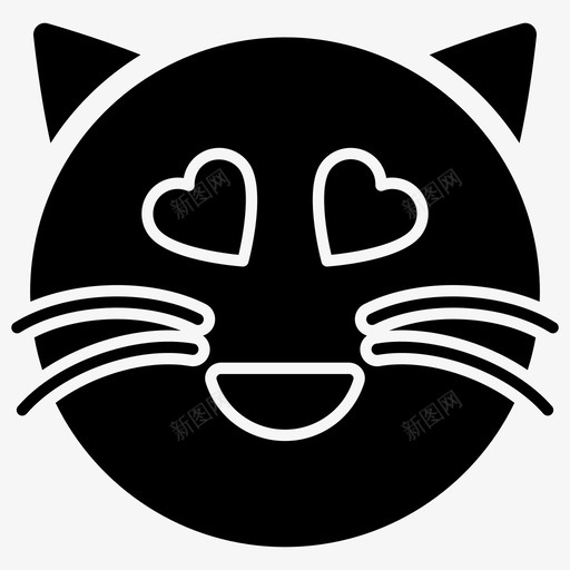 欢乐猫脸表情符号情感图标svg_新图网 https://ixintu.com 图标 情感 欢乐 猫脸 符号 表情