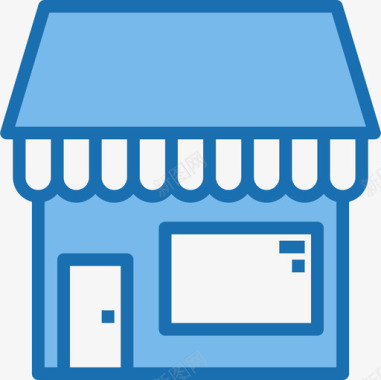 商店购物和电子商务10蓝色图标图标