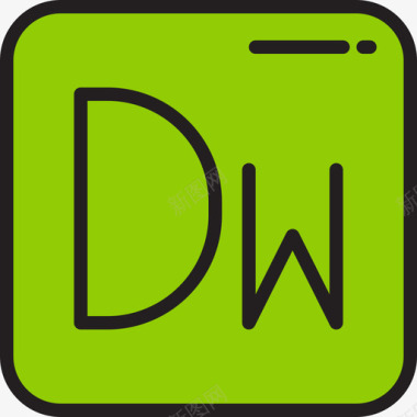Dreamweaver网页平面3线性颜色图标图标