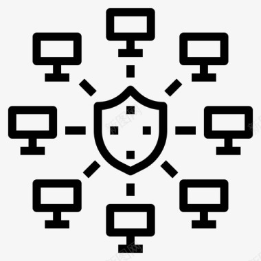 网络安全防病毒保护图标图标