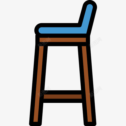 吧台凳家具107线性颜色图标svg_新图网 https://ixintu.com 吧台 家具 线性 颜色