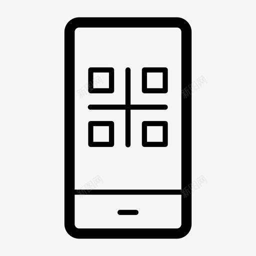 扫描码办公室电话图标svg_新图网 https://ixintu.com 办公室 工作 扫描 电话
