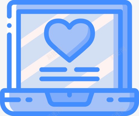 笔记本电脑情人节4蓝色图标图标