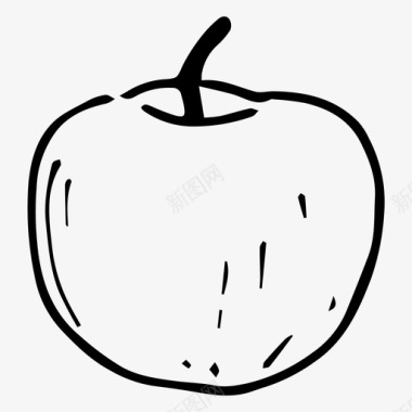 苹果水果素描图标图标