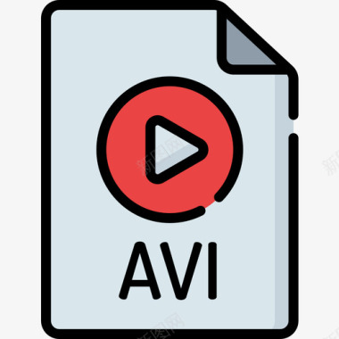 Avi电影工业16线性颜色图标图标