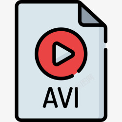 电影工业Avi电影工业16线性颜色图标高清图片