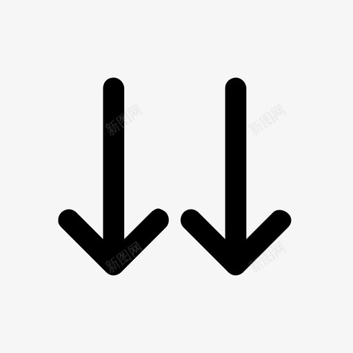 双下箭头方向图标svg_新图网 https://ixintu.com 上 双下 方向 箭头 箭头线黑色