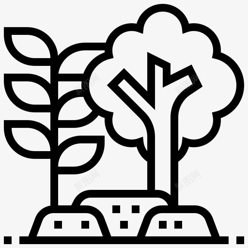 环境生态森林图标svg_新图网 https://ixintu.com 全球变暖线 恢复 树木 森林 环境 生态