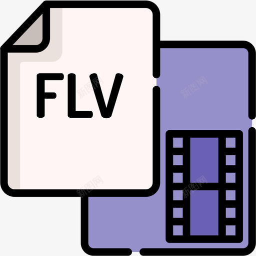 Flv文件音频和视频版本8线性颜色图标svg_新图网 https://ixintu.com Flv文件 线性颜色 音频和视频版本8