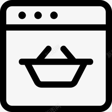 浏览器购物篮电子商务图标图标