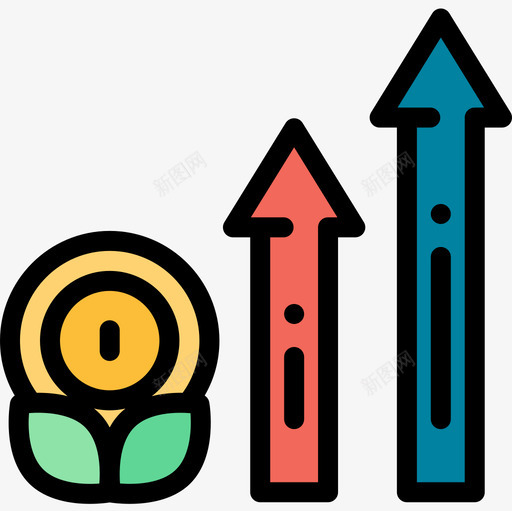 利润市场增长10线性颜色图标svg_新图网 https://ixintu.com 利润 增长 市场 线性 颜色