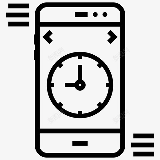 手机时钟数字时钟手机定时器图标svg_新图网 https://ixintu.com ux 图标 定时器 手机 数字 时钟 智能 界面 线图
