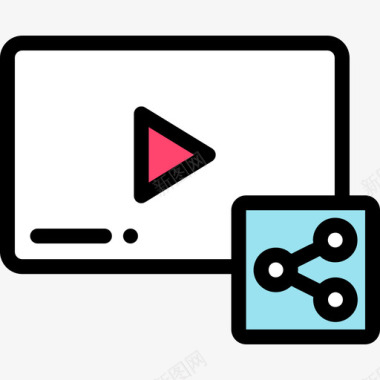 共享视频音频和视频10线性颜色图标图标