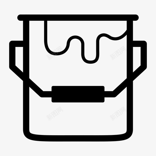 油漆桶建筑设备图标svg_新图网 https://ixintu.com 工作 工具 建筑 油漆 漆桶 翻新 设备