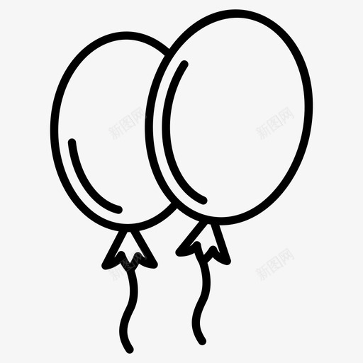 气球生日气球充气气球图标svg_新图网 https://ixintu.com 充气 图标 彩色 气球 派对 生日 纸屑 线图 装饰