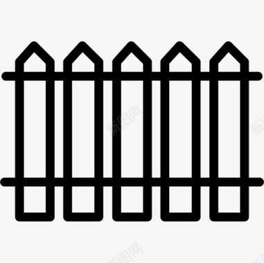 围栏农业园艺直线型图标图标