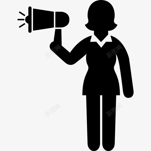 女人拿着扩音器交流行政图标svg_新图网 https://ixintu.com 主管 交流 商业 女人 扩音器 拿着 演讲 行政