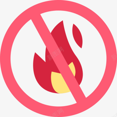 禁止开火信号禁止6平坦图标图标