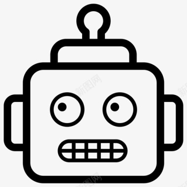 机器人脸表情符号情感图标图标