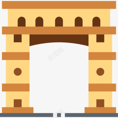 拱门建筑45平面图标图标