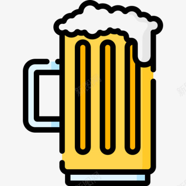 爱尔兰啤酒6线性颜色图标图标