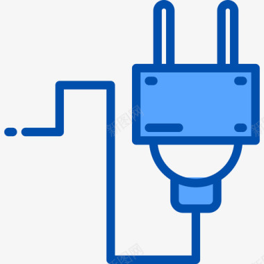 插头能源生态4蓝色图标图标