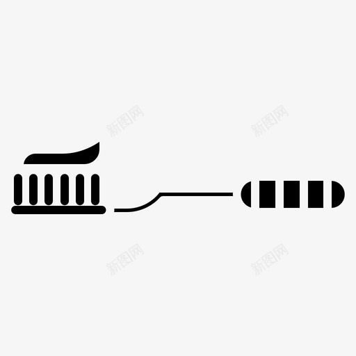 牙刷清洁卫生图标svg_新图网 https://ixintu.com 卫生 安全 清洁 牙刷