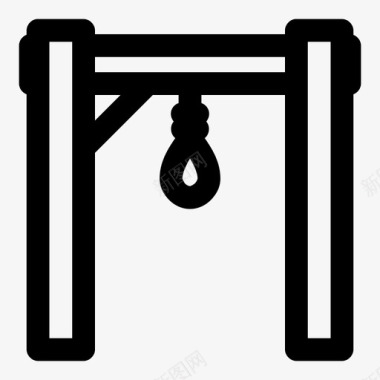 绞刑死刑绞刑架图标图标