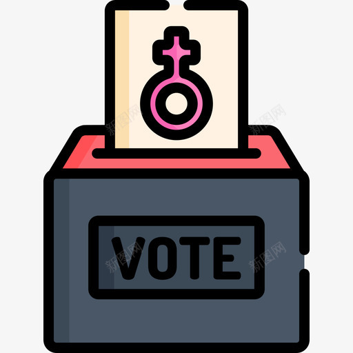 投票妇女节第6天线性颜色图标svg_新图网 https://ixintu.com 6天 妇女节 投票 线性 颜色