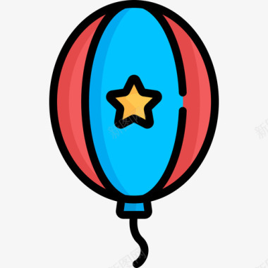 气球投票选举3线性颜色图标图标