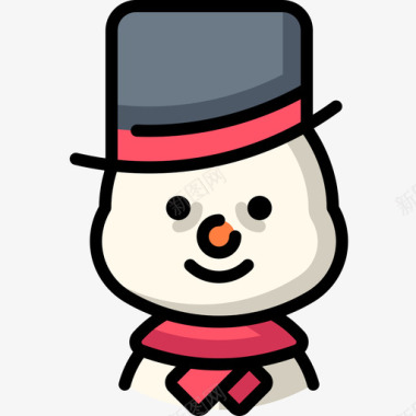 雪人圣诞202线性颜色图标图标